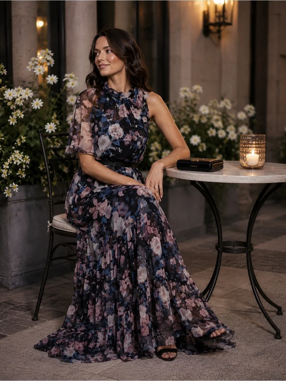 NWT ERDEM Natalina One-sleeve Silk-voile Floral Gown in Pink Dust Bouquet Sz 6 - Picture 4 of 17